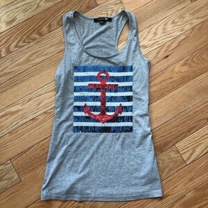 🌊⚓️ Forever 21 Sequin Anchor Tank Top